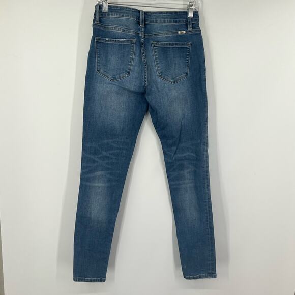 KanCan Mid-Rise Leopard Patch Skinny Jeans - Picture 5 of 8